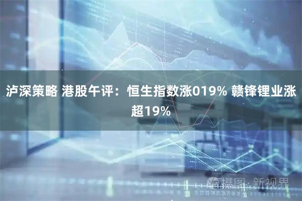 泸深策略 港股午评：恒生指数涨019% 赣锋锂业涨超19%